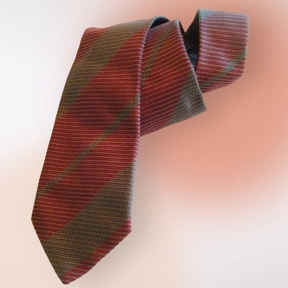 VINTAGE Fendi Roma Diagonal Striped Silk Tie - Picture 2 of 10